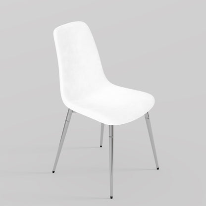 Dining Chairs, Upholstered Armless Accent Chairs, Classical Appearance And Metal Legs (Set of 4)