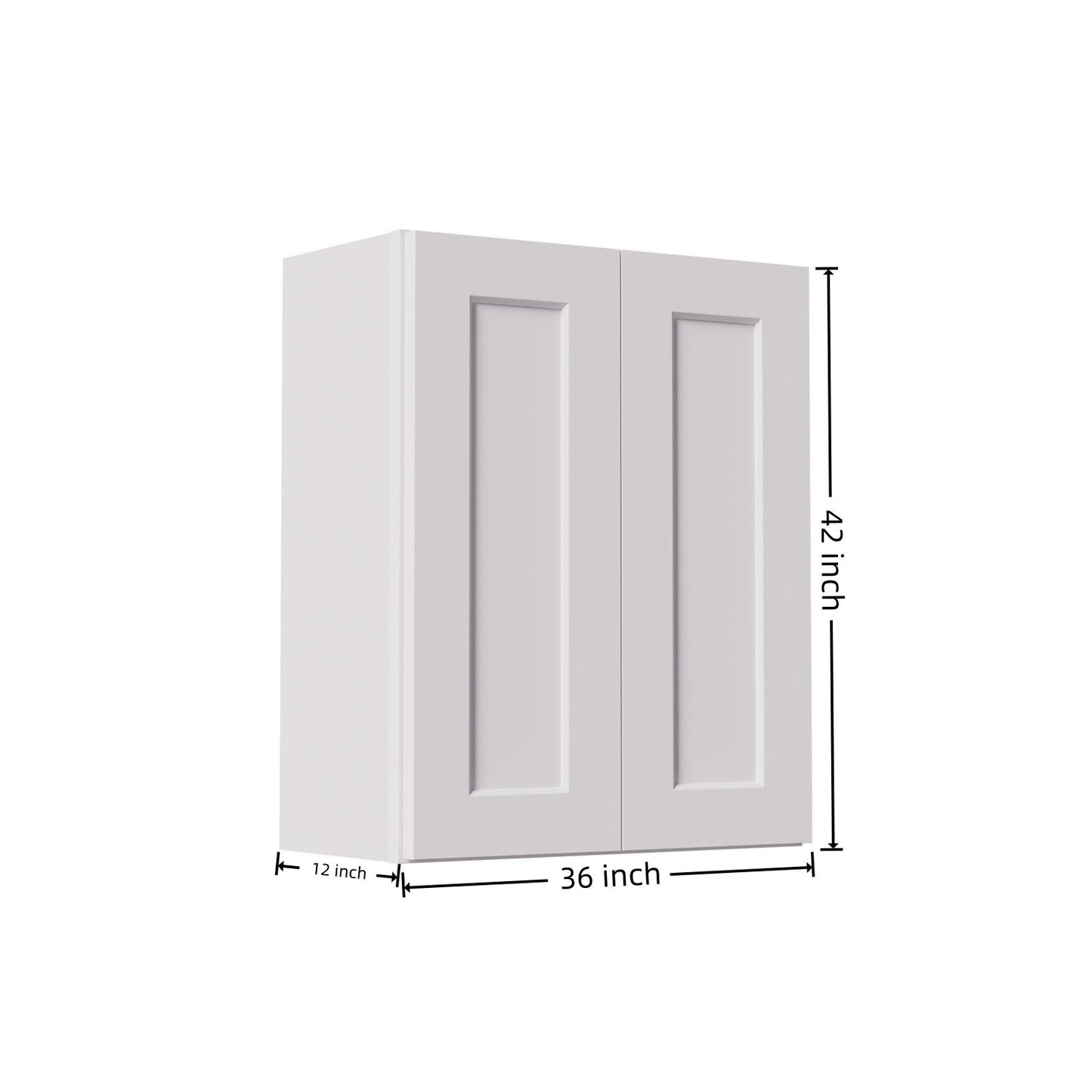 Shaker Wall Cabinet With Soft Close Hinges, Adjustable Shelves, Double Door