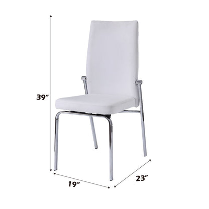 Osias - Side Chair (Set of 2) - White Synthetic Leather & Chrome