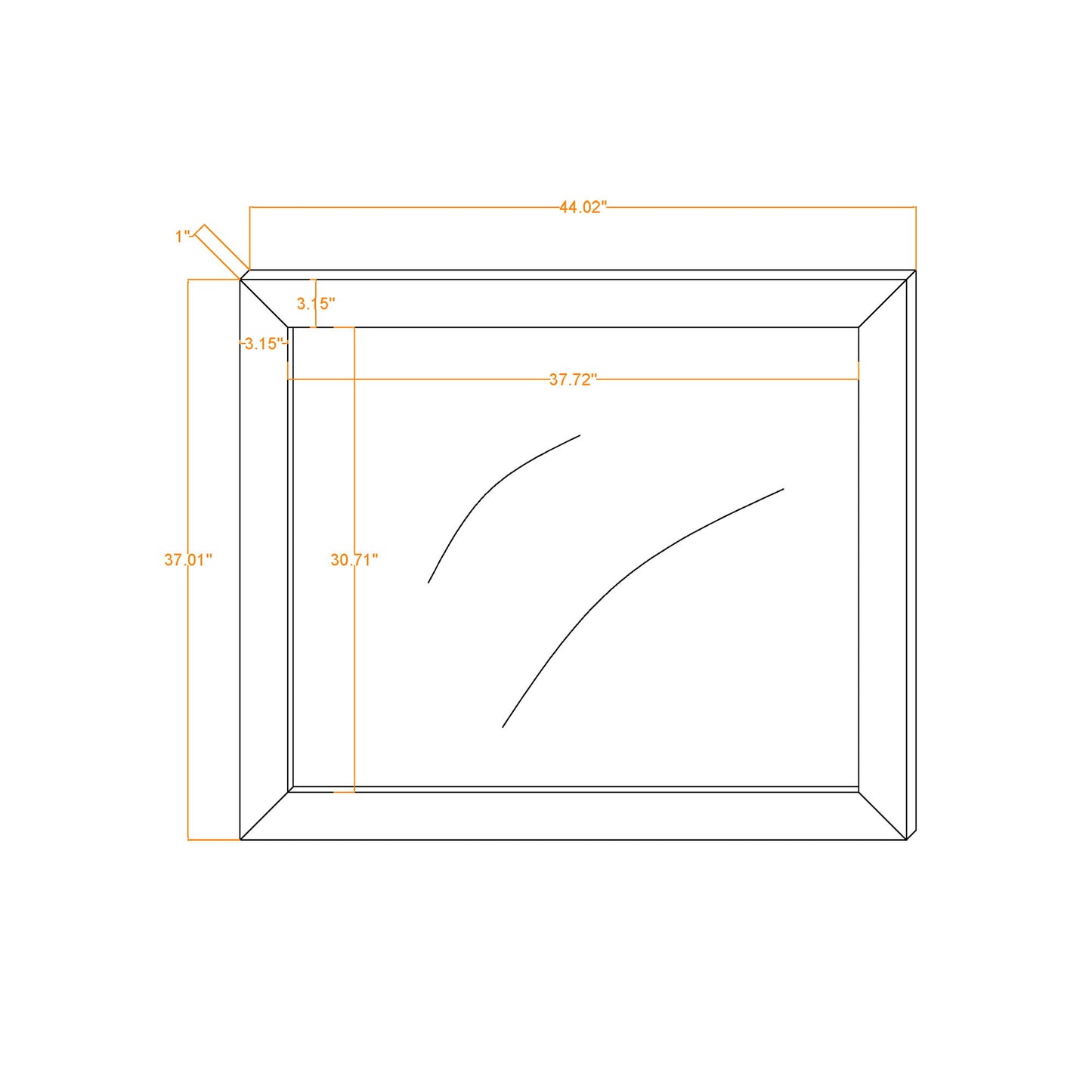 Monica - Mirror With Clean Lines - Dark Oak