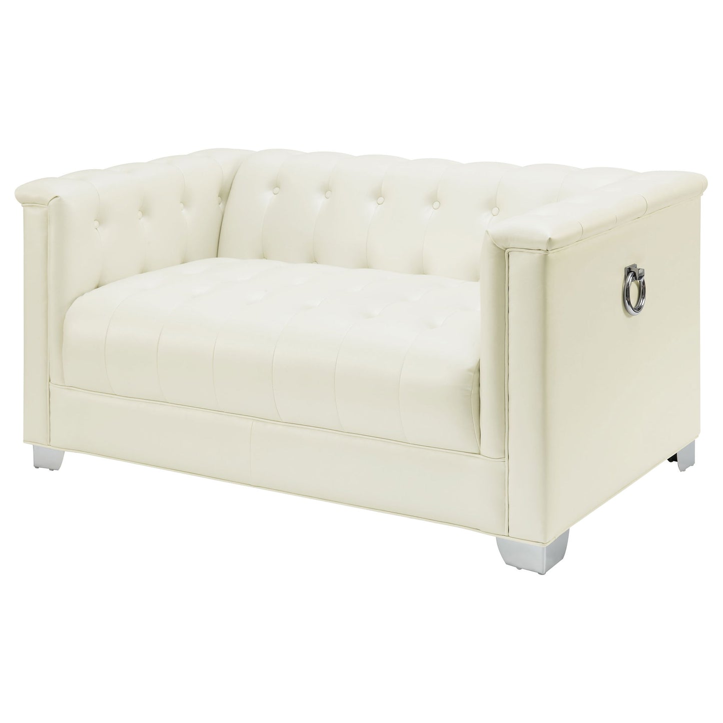 Earline - Upholstered Track Arm Loveseat - White