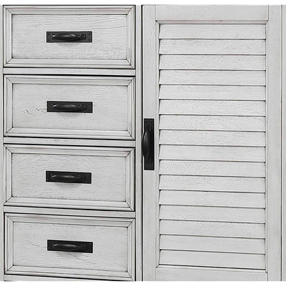 Lockeford - 5 Drawer Door Chest - White