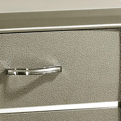 Nightstand With 2 Drawers Bedroom Storage With Accents - Champagne