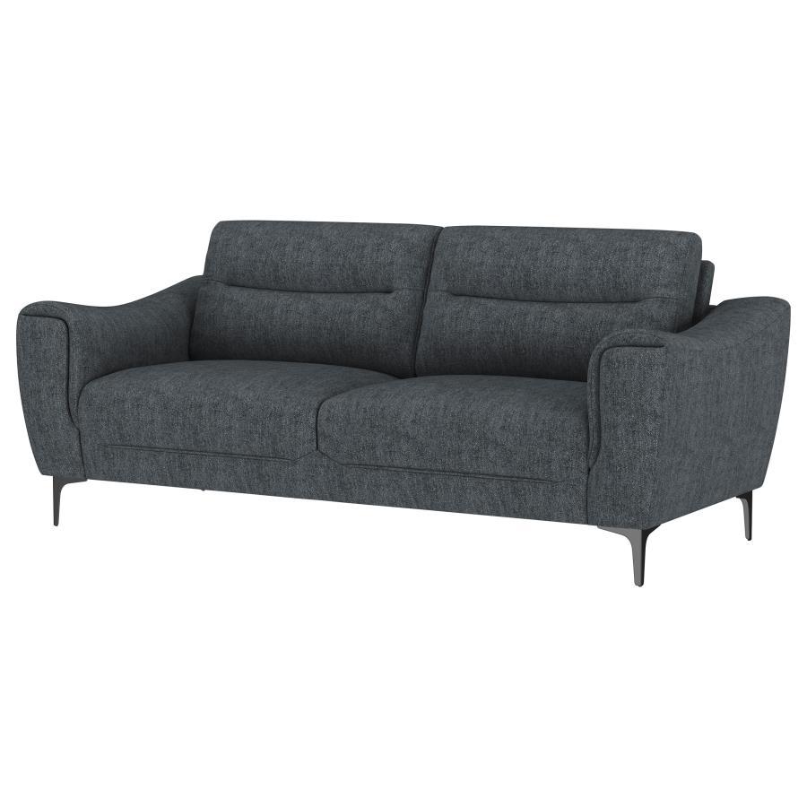 Nolan - Upholstered Sloped Track Arm Sofa - Charcoal