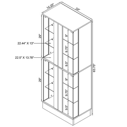 Gilbert - 4 Door LED Curio Display Cabinet