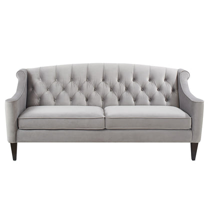 Ken - Upholstered Button Tufted Sofa - Opal Gray