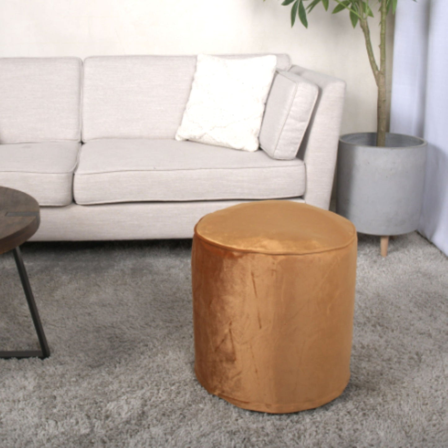 Shimon - Cylinder Pouf Ottoman And Floor Cushion