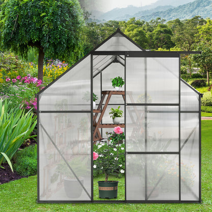 Polycarbonate Greenhouse Raised Base And Anchor Aluminum Heavy Duty Walk-In Greenhouses For Outdoor Backyard In All Season