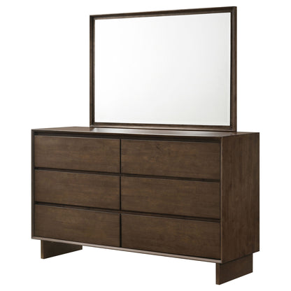 Hemlock - 6 Drawer Dresser With Mirror - Brown