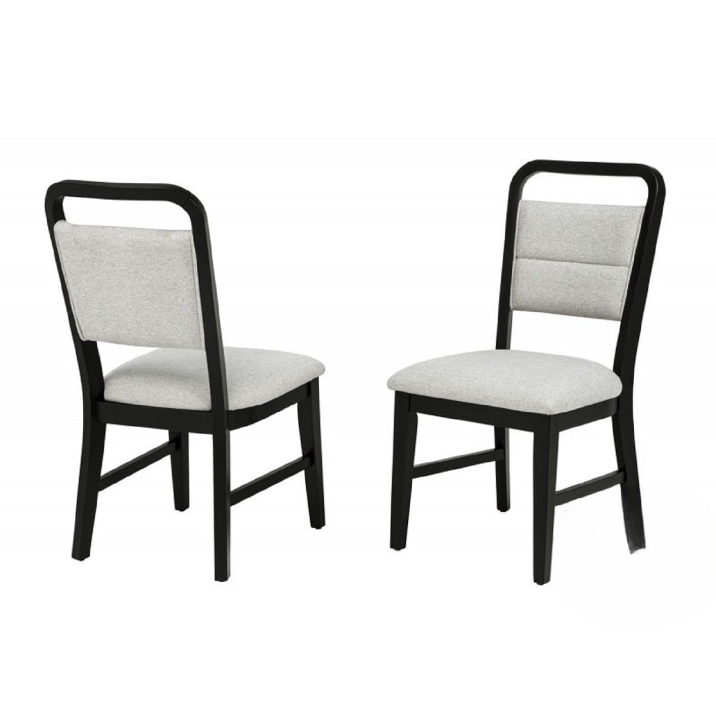 Dining Kitchen Side Chair With Curved Back Design (Set of 2) - Black / Gray