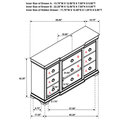 Leonide - 9 Drawer Dresser - Cherry