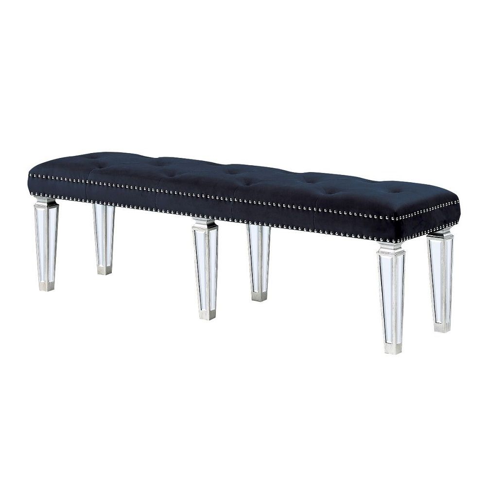 Varian - Bench - Dark Navy Velvet & Mirrored