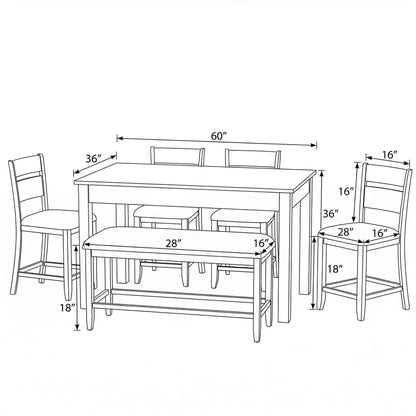 6 Piece Gathering Dining Set