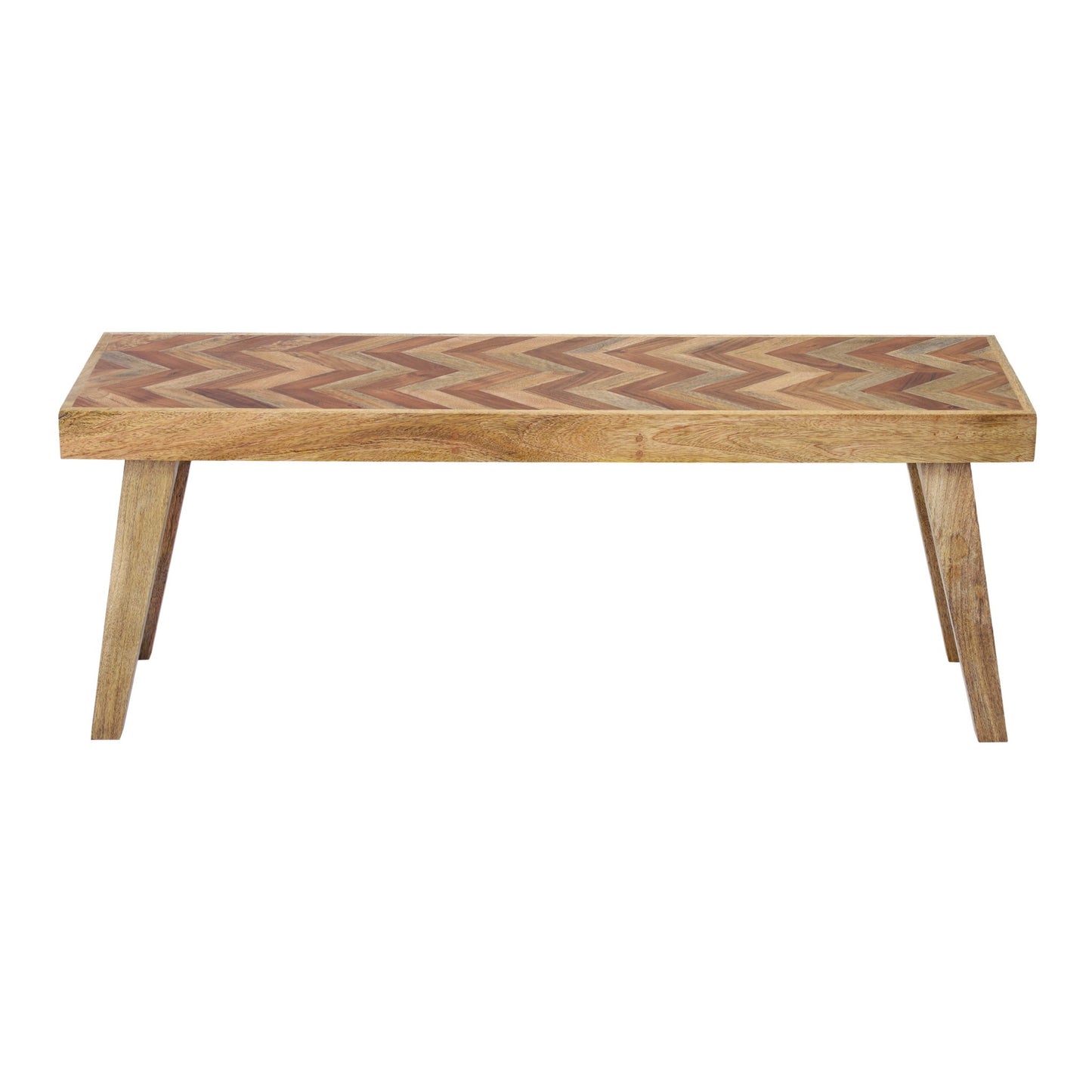 Artisan - Handcrafted Mango Wood Bench Rustic Boho Style - Natural