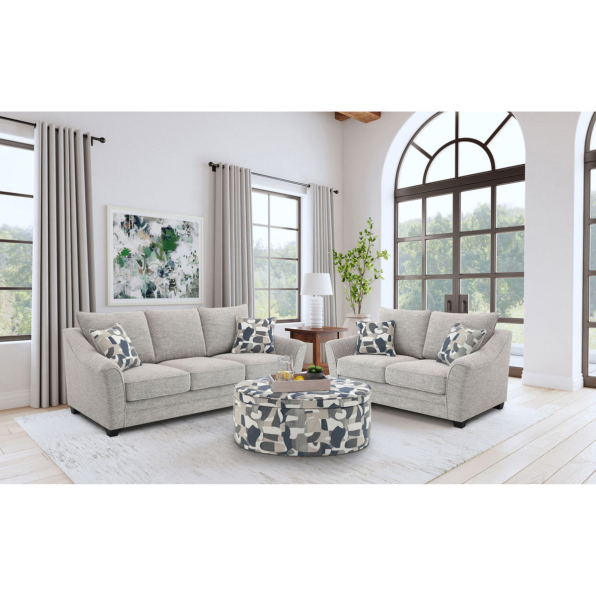 Lido - 2 Piece Sofa Set - Light Gray