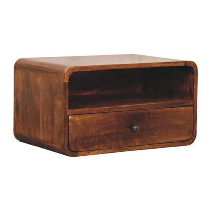 Curved Upper Slot Floating Nightstand