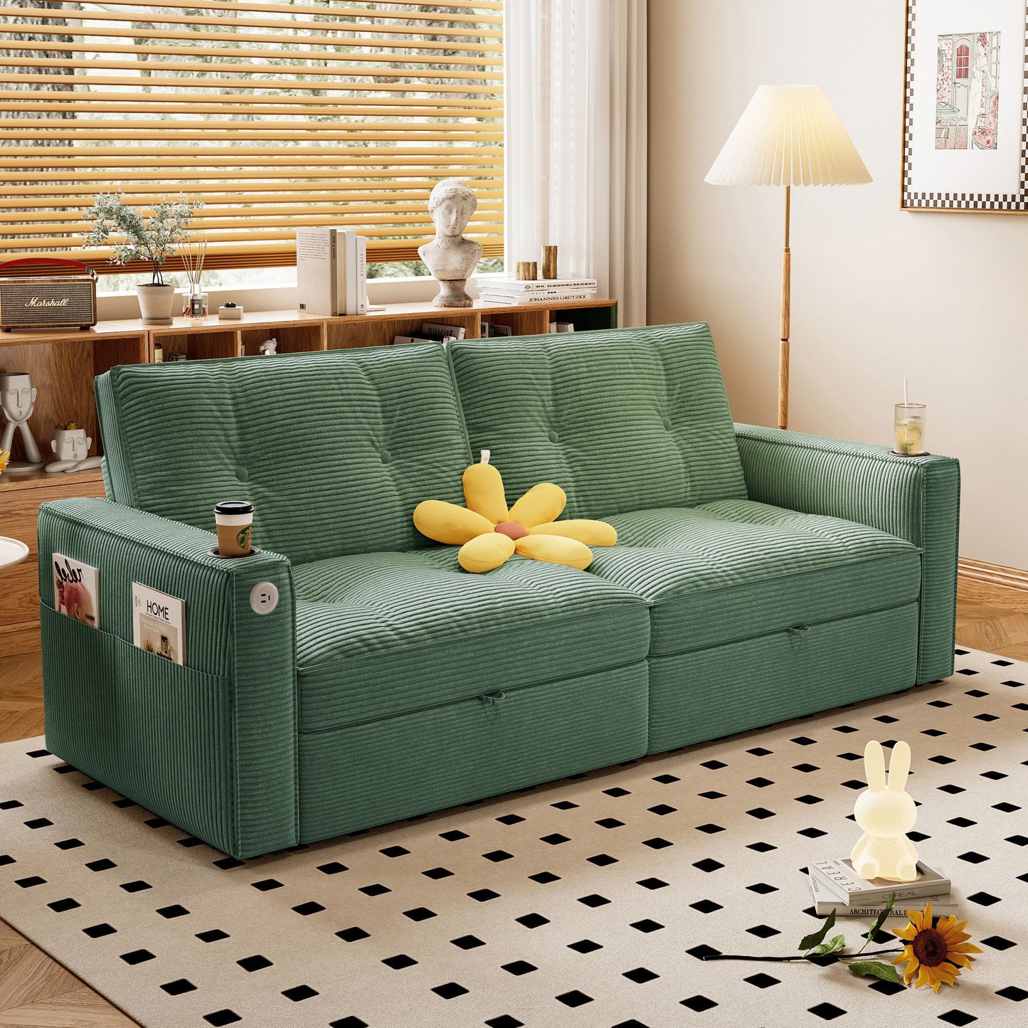 2 In 1 Convertible Sofa Bed For Living Rooms