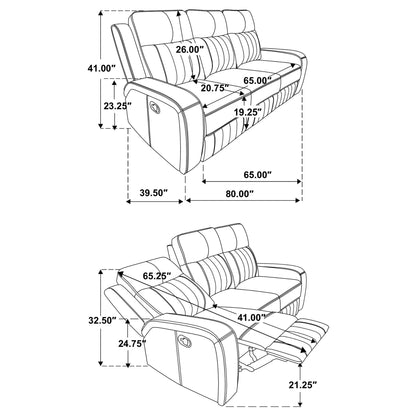 Mckinley - 3 Piece Reclining Sofa Set - Gray