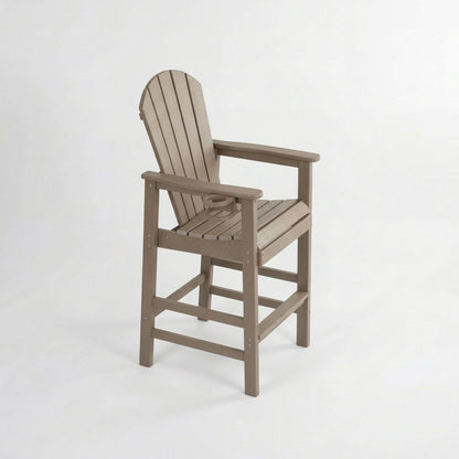 Bar Height Adirondack Chair With Cup Holder And Armrests