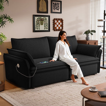 2 In 1 Convertible Sofa Bed, Multi Functional Living Room Furniture