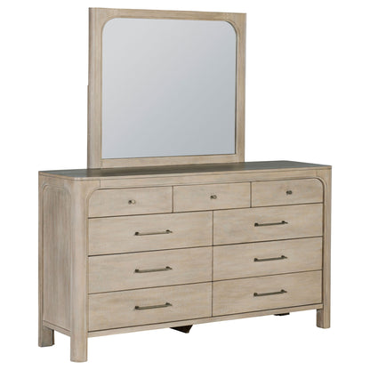 Flores - 9 Drawer Dresser With Mirror - Mango Color