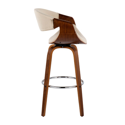 Curvini Mid - Century Modern Fixed Height Barstool With Swivel (Set of 2)