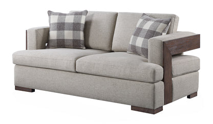 Niamey - Loveseat With 2 Toss Pillows - Walnut