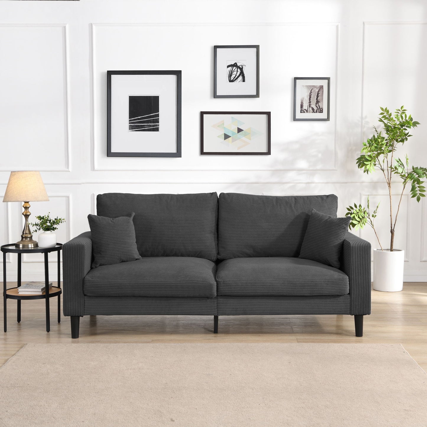 Modern Upholstered Resilience Three Seater Sofa