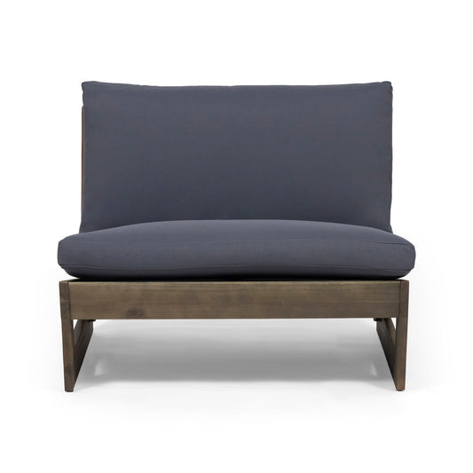 Acacia Wood Outdoor Club Chair With Cushions