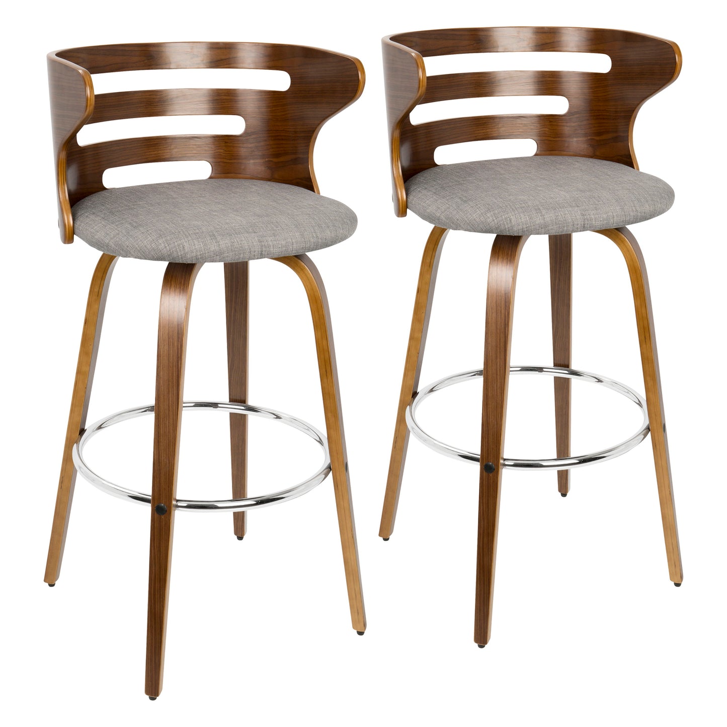 Cosini - Mid Century Modern Fixed Height Barstool With Swivel (Set of 2)