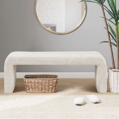 Modern Contemporary Waterfall Bench - Cream