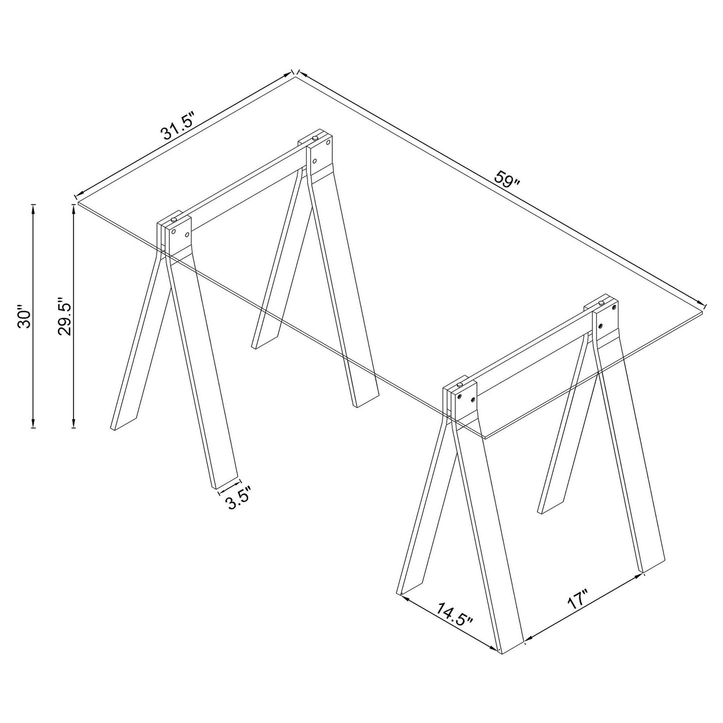 Roda - Writing Desk - Clear