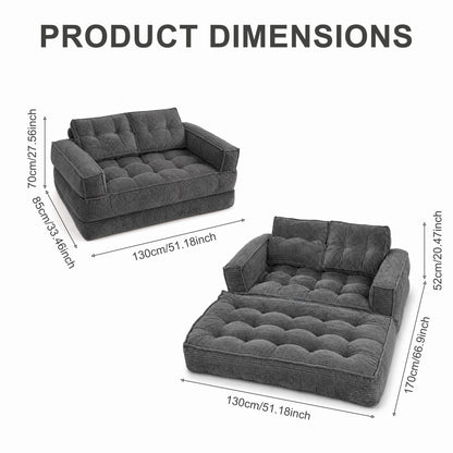 2 Seater Modular Corduroy Sofa With Chaise Lounge For Living Room