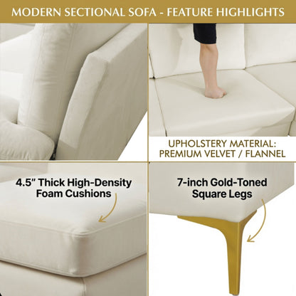 U - Shaped Sectional Sofa With Double Chaise