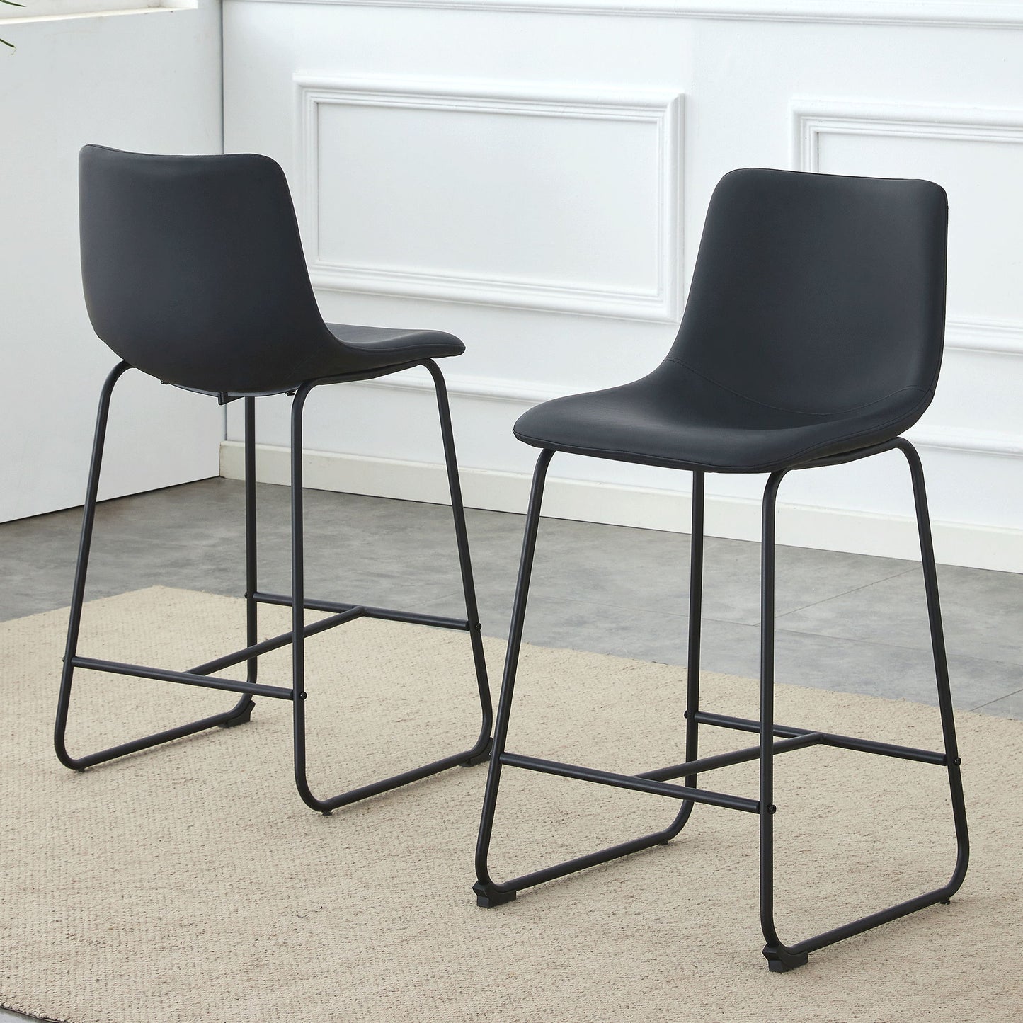 Retro Bar Chairs, Comfortable Stools (Set of 2)