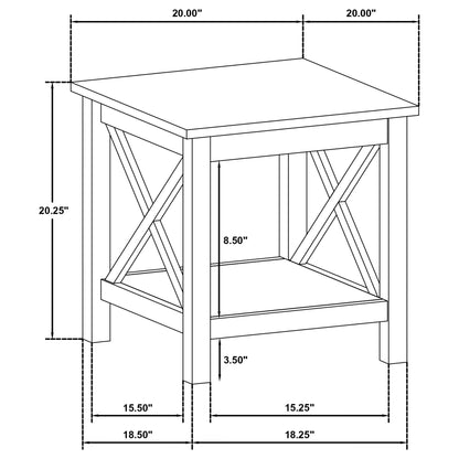 Slater - End Table With X Frame Trim - White