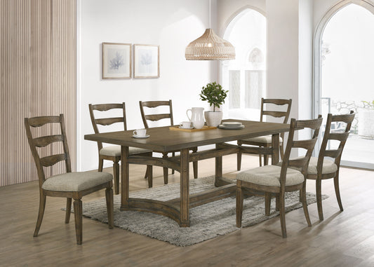 Parfield - 7 Pieces Dining Room Set - Light Brown / Oak