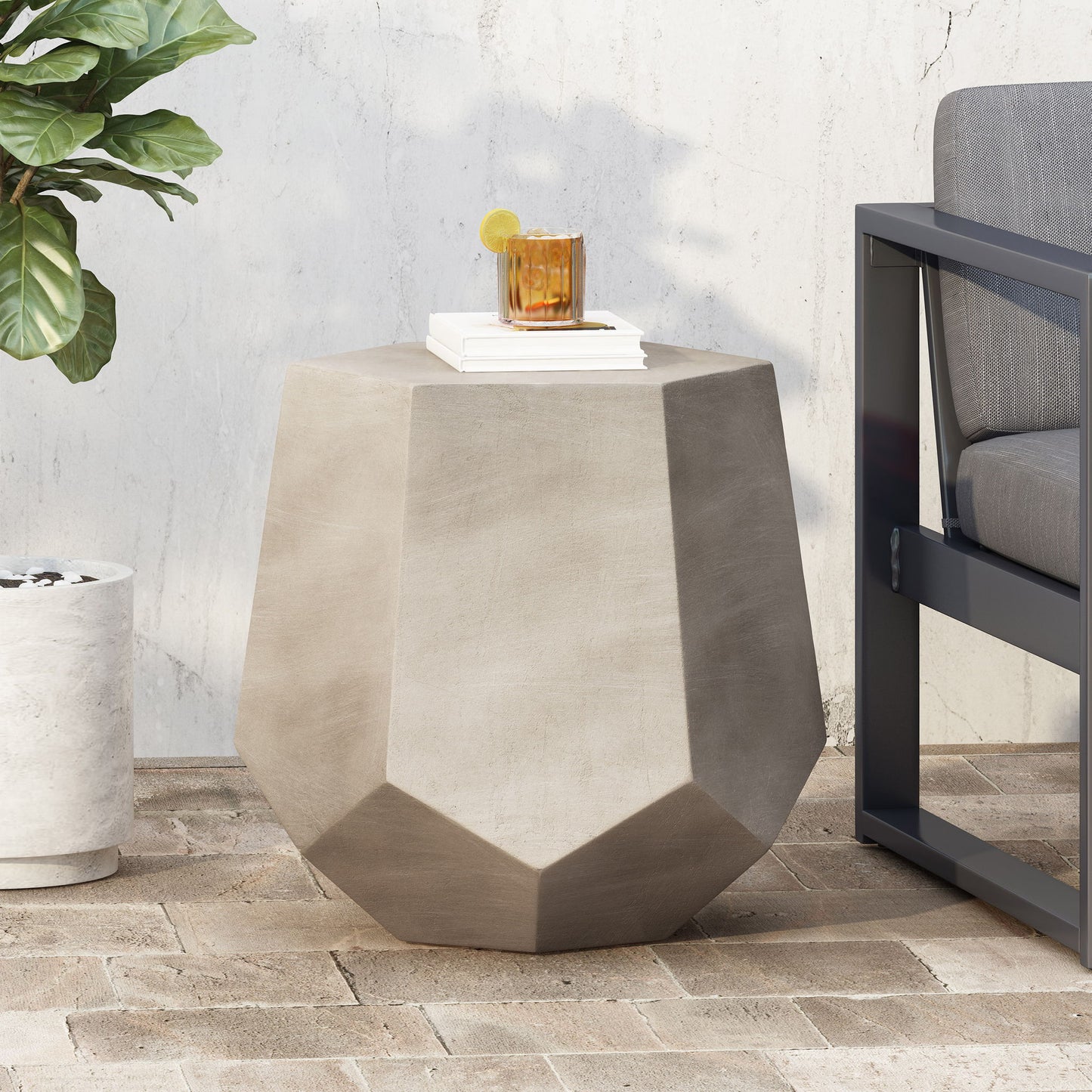 Outdoor Calgary Side Table - Light Gray