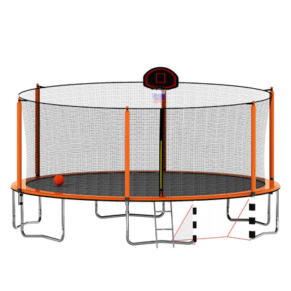 16Ft Trampoline With Basketball Hoop Pump And Ladder (Inner Safety Enclosure) With Soccer Goal