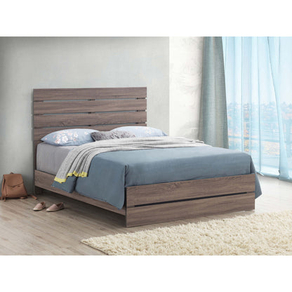 Geary - Panel Eastern King Bed With Slat - Oak