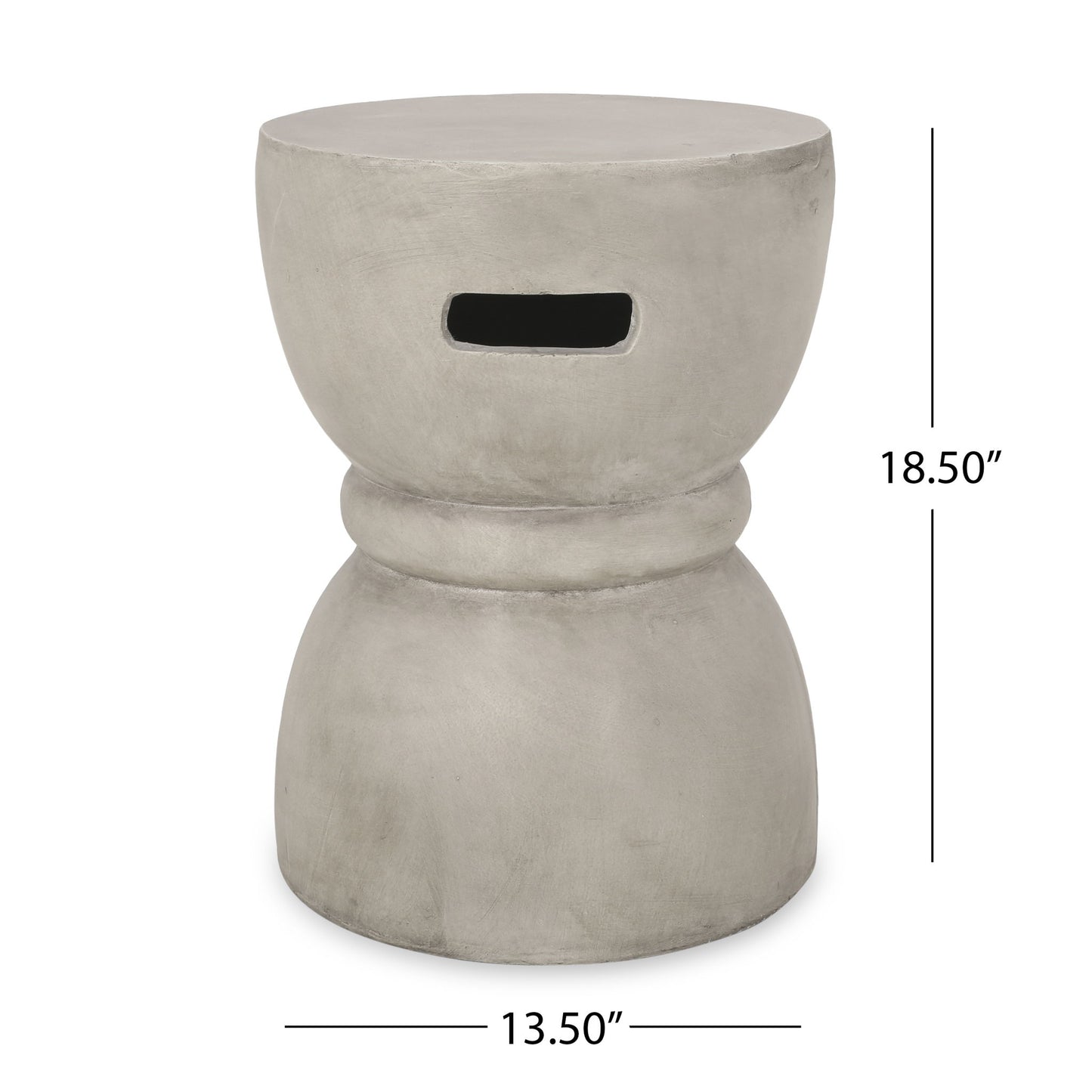 Outdoor Side Table With Hourglass Shape - Gray