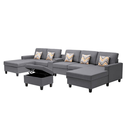 Nolan - 7 Piece Sectional Sofa With Pillows And Interchangeable Legs