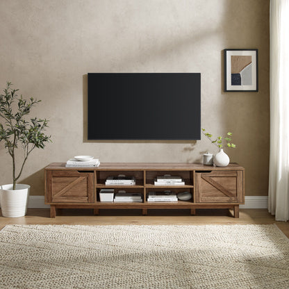 Rustic Barndoor Open-Storage TV Stand For TVs Up To 80"