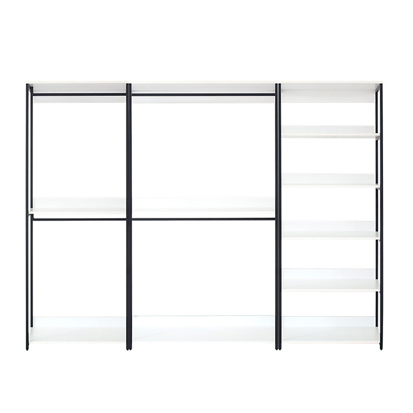 Fiona - Freestanding 3 Tower System Walk In Closet With 7 Shelf Wood And Metal Frame - White