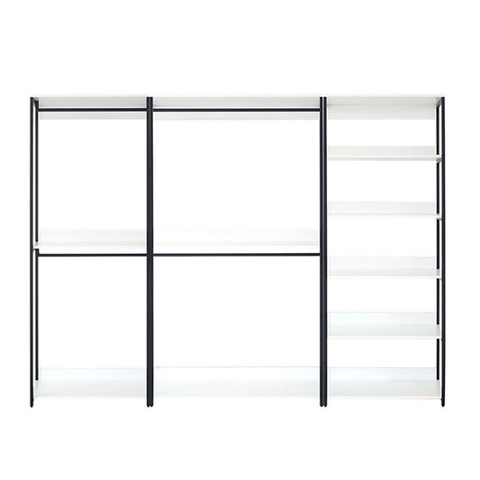 Fiona - Freestanding 3 Tower System Walk In Closet With 7 Shelf Wood And Metal Frame - White