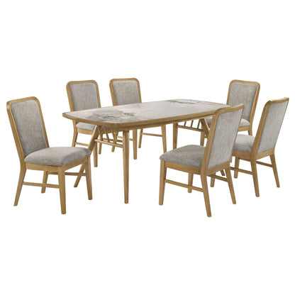 Teleli - 7 Piece Dining Set - Natural / Gray