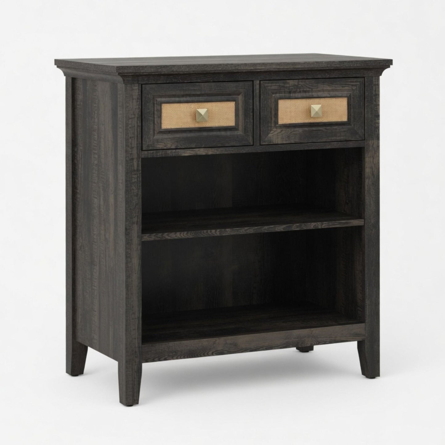 Storage Cabinet With 2 Drawers And 2 Shelves - Coffee