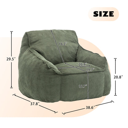 Comfy Bean Bag Chair With Filler, Fluffy And Cozy Seating