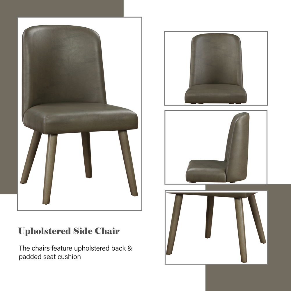 Waylon - Side Chair (Set of 2) - Gray PU & Gray Oak