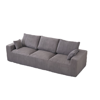Modular Sectional Sofa With Extra Wide Cushion, USB / Type C Charger, Petal Armrest